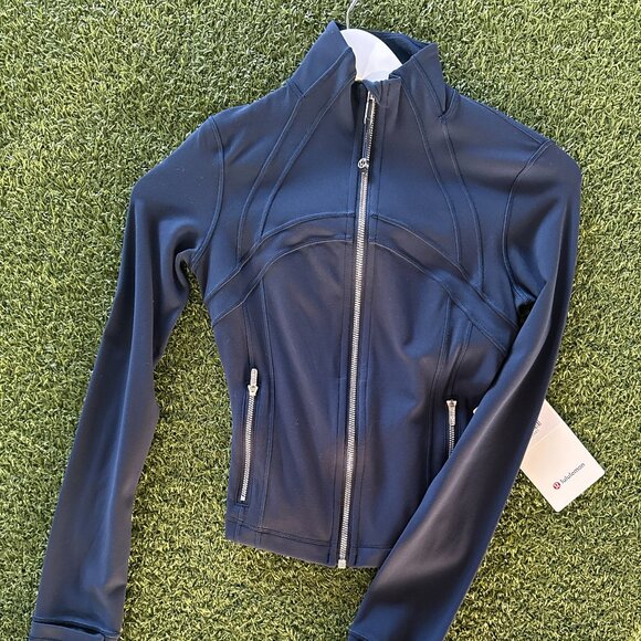 Define Cropped Jacket Nulu - True Navy/Mirror Silver - Picture 1 of 4